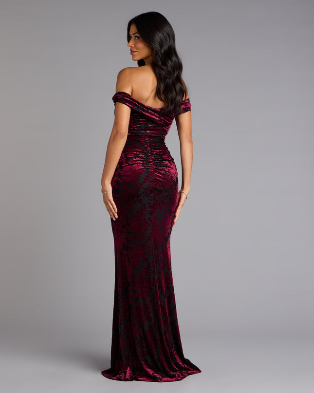 Sylvia Velvet Off-The-Shoulder Formal Dress