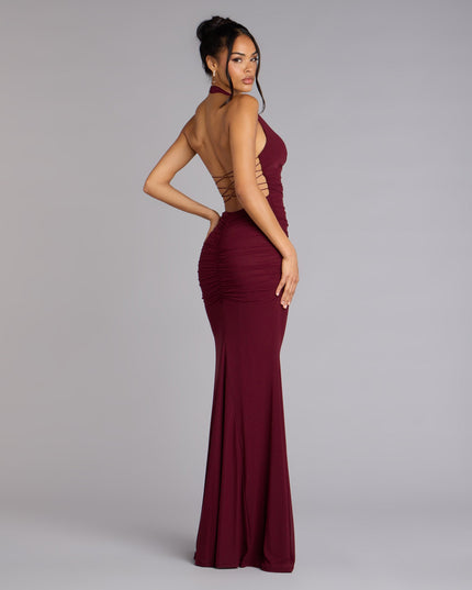 Shop a formal dress like the Juliana Mesh Strappy Back Formal Dress, designed with a sleek silhouette, luxe fabric, and elegant detail for special events.