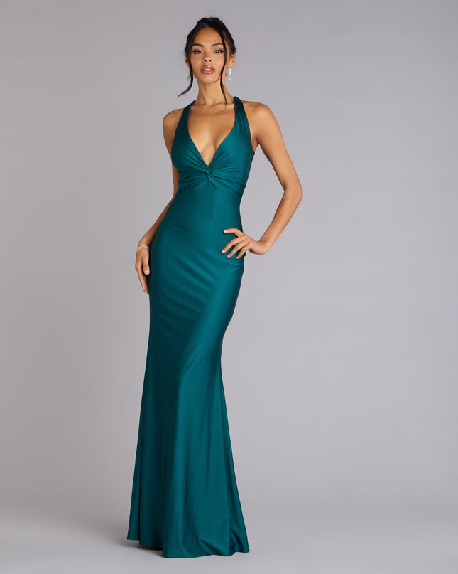 Feel polished and confident in the Adrianne Plunge Bow Mermaid Formal Dress, a prom dress designed with luxe fabric and modern detail that shows off your vibe.