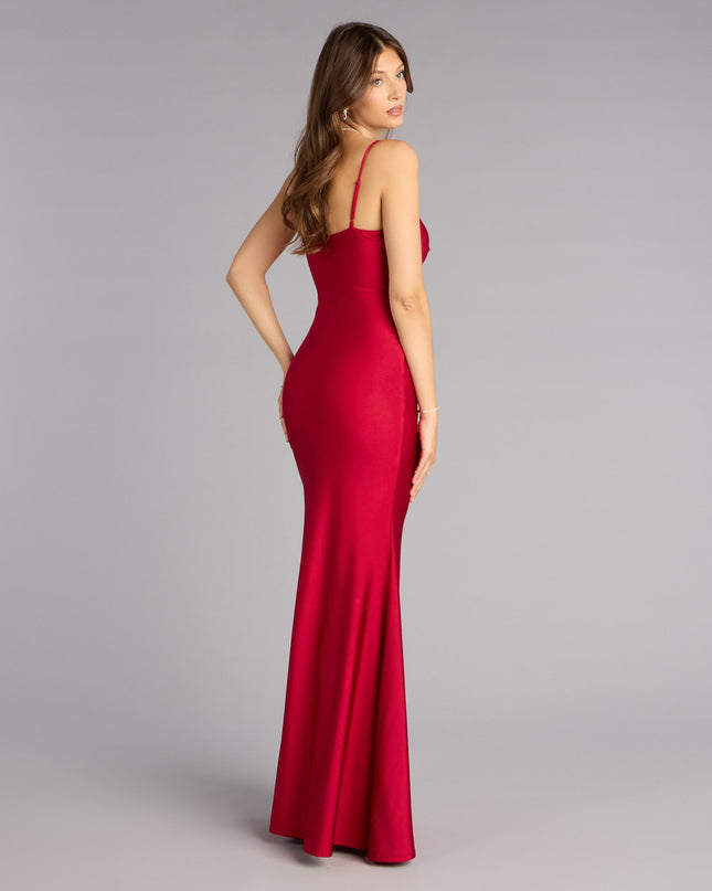 Tricia V-Neck Slit Mermaid Formal Dress