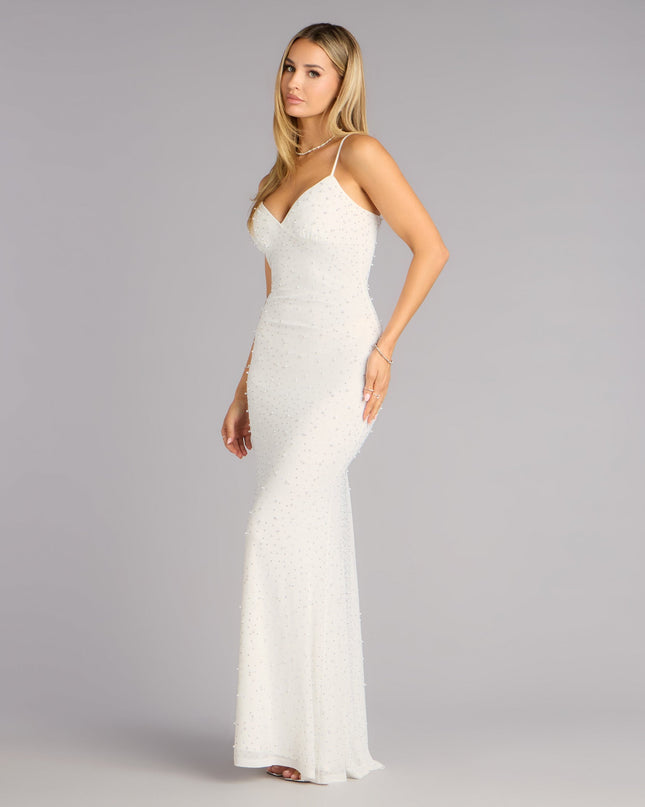 Anisa Pearl Rhinestone Mermaid Formal Dress