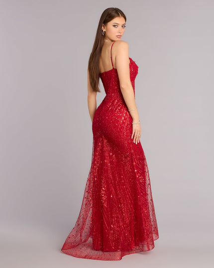 Sandy Glitter Corset Ball Gown