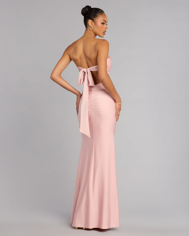 This pink prom dress, the Monae Tie-Back Mermaid Formal Dress , features a sleek, floor-length design with trend-forward details that capture the excitement of Prom 2026.