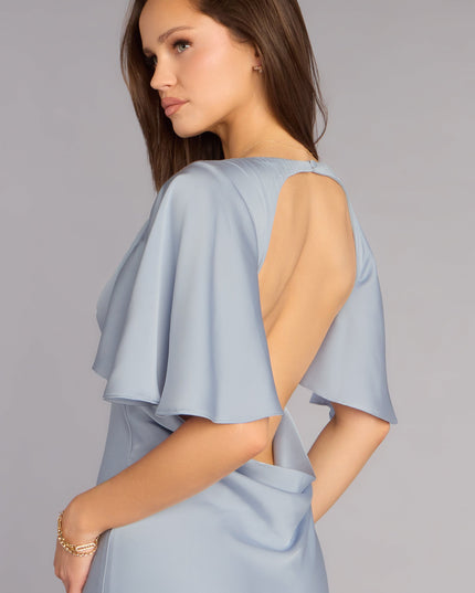 Viana Satin Open Back Formal Dress