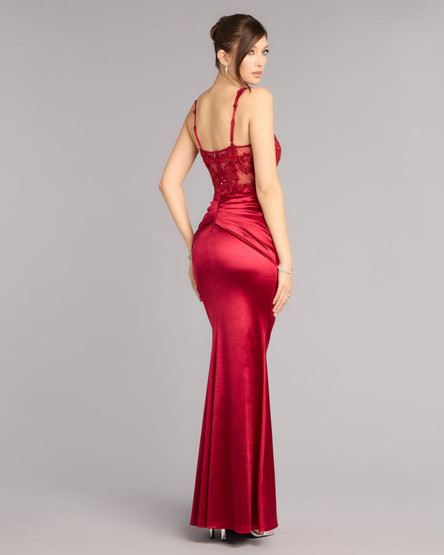 Discover a formal dress like the Tiffany Satin Beaded Corset Formal Dress in red featuring a flattering fit, smooth fabric, and refined design for any formal occasion.
