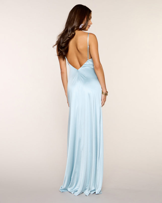 Casey Satin Low Back Mermaid Formal Dress