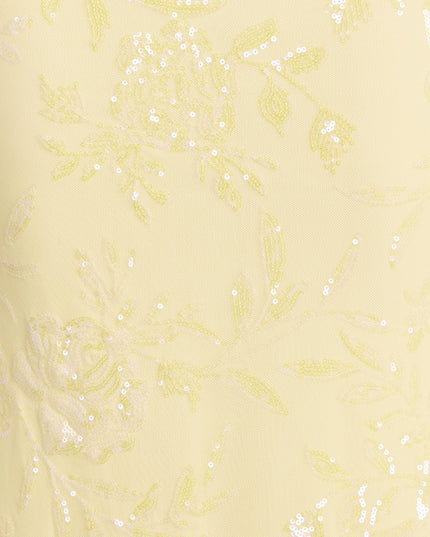 Aila Floral Sequin Mesh Mermaid Dress