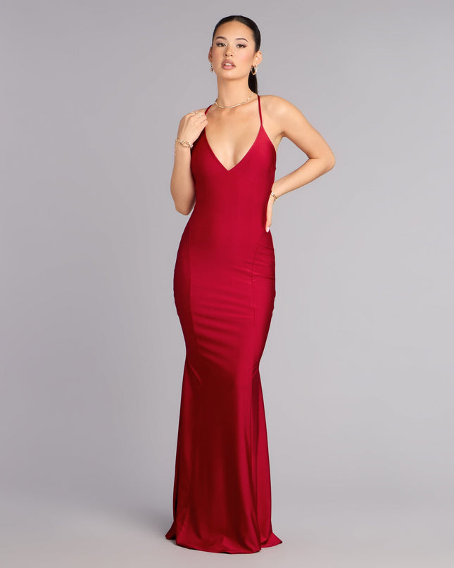 Hannah V-Neck Strappy Formal Dress