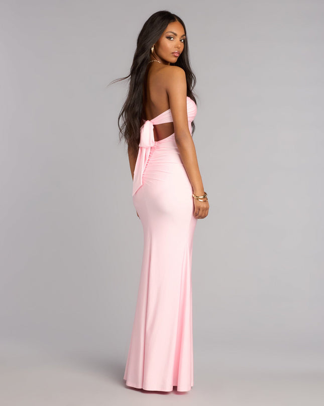 Discover a formal dress like the Zooey Faux Pearl Trim Mermaid Formal Dress in pink featuring a flattering fit, smooth fabric, and refined design for any formal occasion.