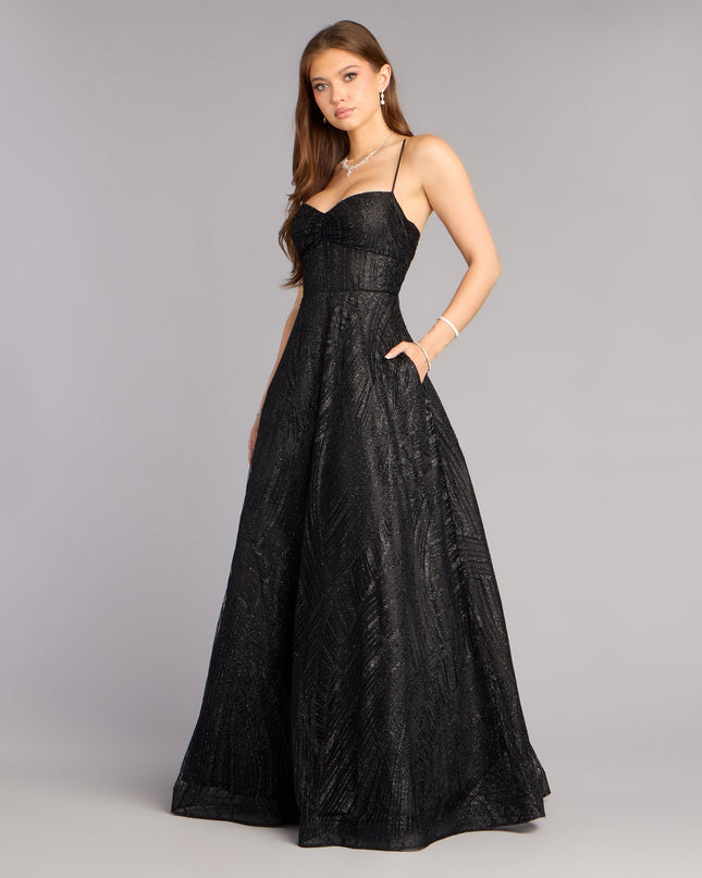 Cathy Glitter A-Line Formal Dress