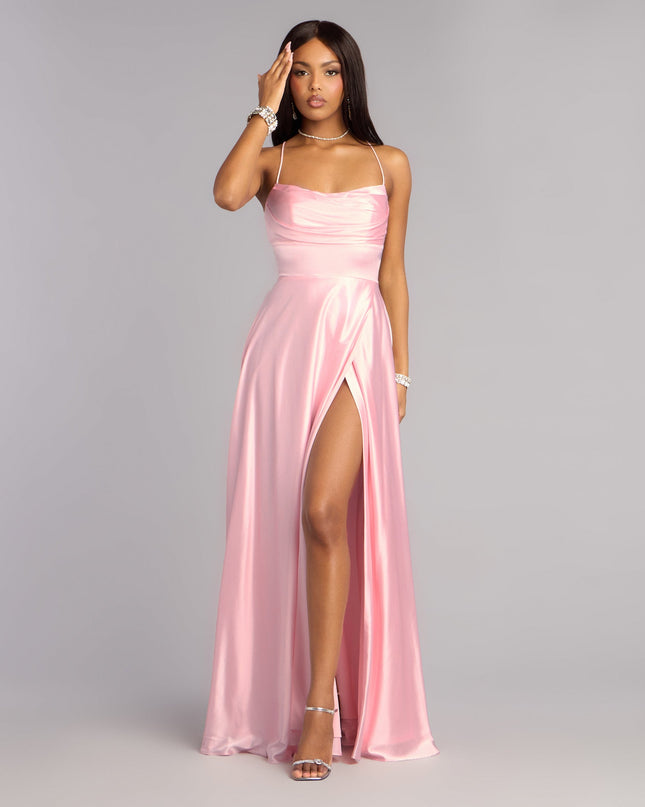 Natasha Satin A-Line Formal Dress
