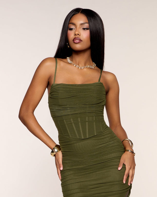 Brookelle Slit Corset Bodycon Formal Dress