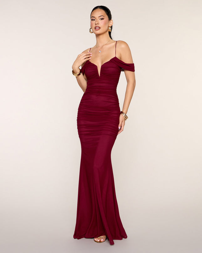 Jaslyn Ruched Mesh Mermaid Formal Dress