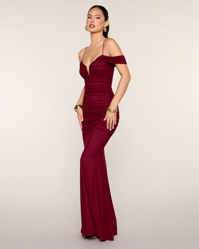 Jaslyn Ruched Mesh Mermaid Formal Dress