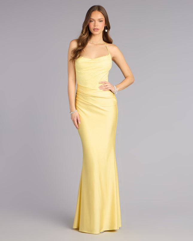 Ashlee Lace Halter Mermaid Formal Dress