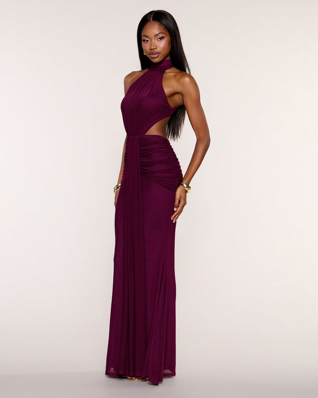 Emerie Mesh Mock Neck Mermaid Dress