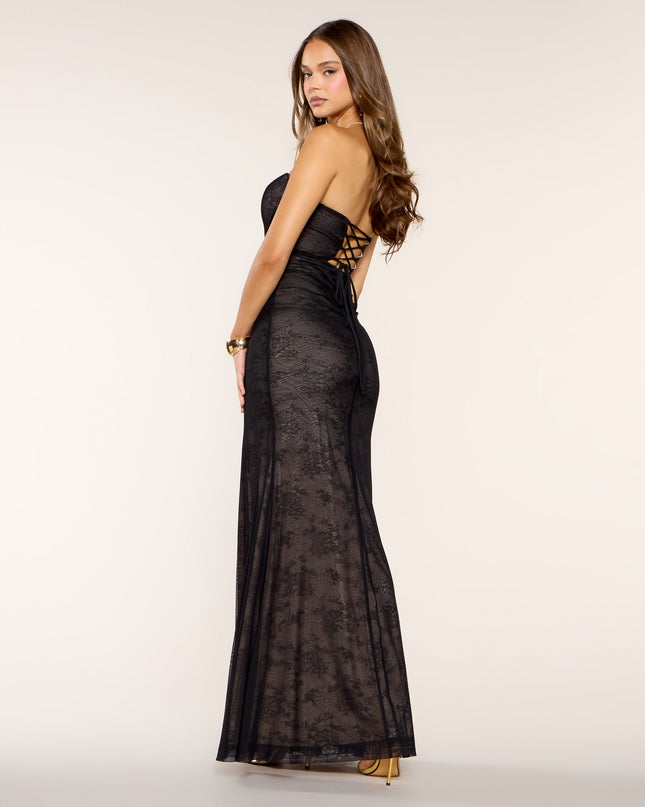 Kinley Lace Corset High Slit Mermaid Dress