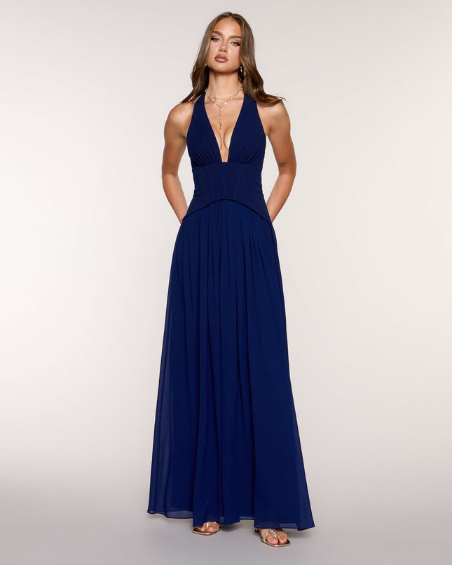 Veronica Crepe A-Line Formal Dress