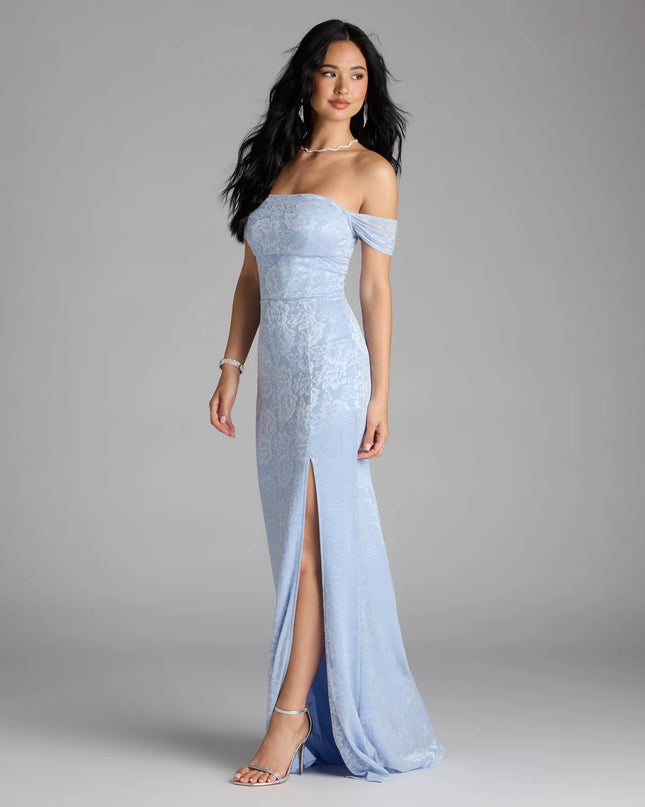 Feel instantly put-together in the Candence Corset Mermaid Lace Formal Dress in light blue, a stylish wedding guest dress designed for confident style and all-out celebration.
