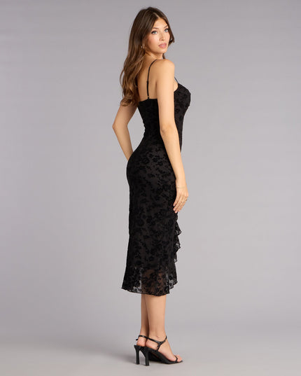 Sweetheart Chic Ruffle Midi Dress