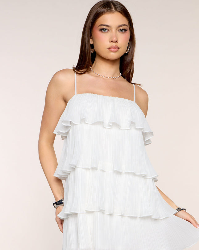 Checking In Chiffon Mini Dress
