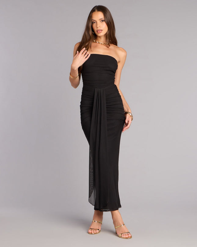 Curve Control Mesh Strapless Maxi Dress