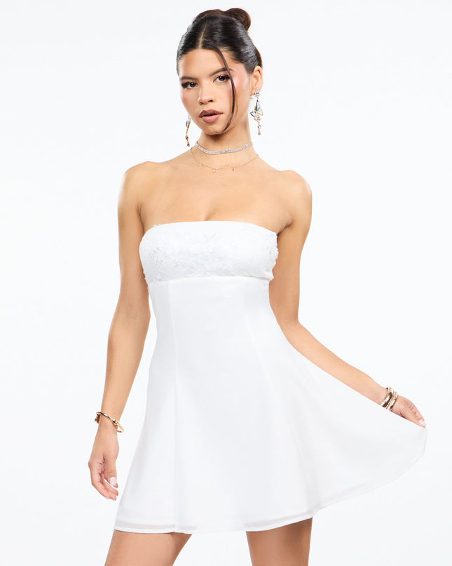 Party Poise Sequin Lace A-Line Dress
