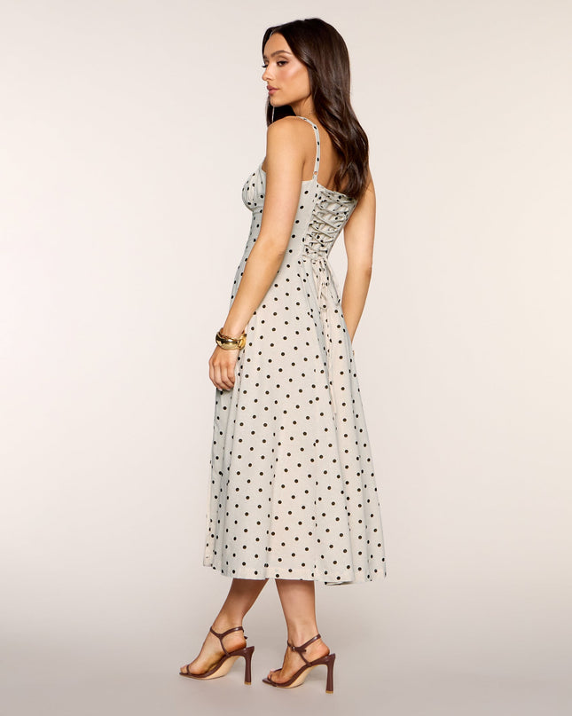 Café Date Polka Dot Midi Dress
