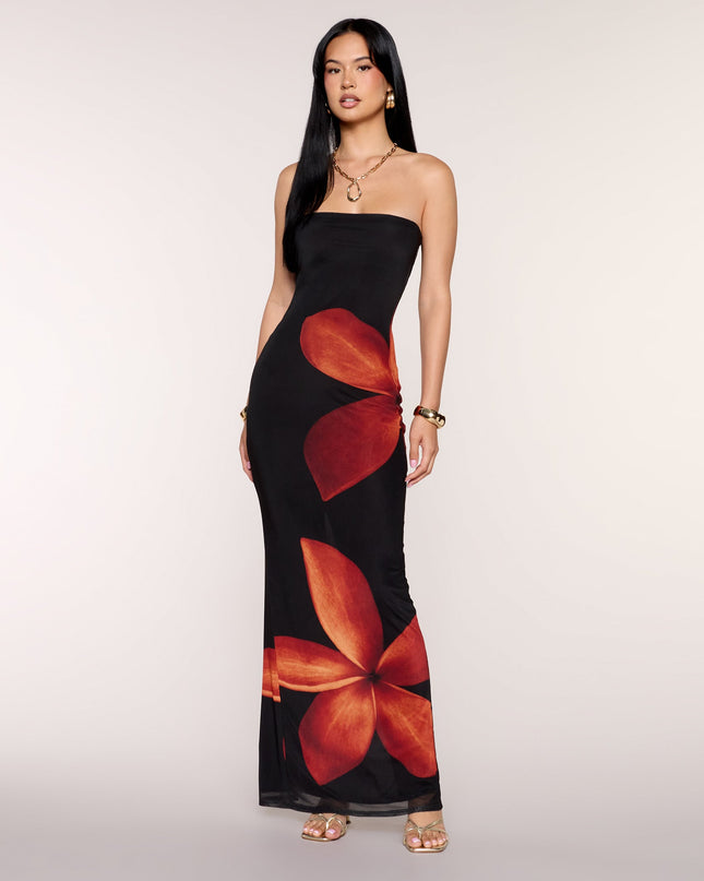 Vacay Mode Tropical Floral Maxi Tube Dress