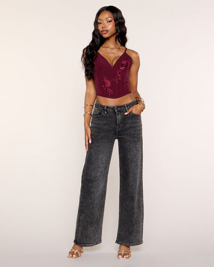 Romance Stitched Floral Corset Top