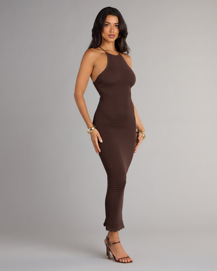 It Girl High Neck Lace Up Maxi Dress