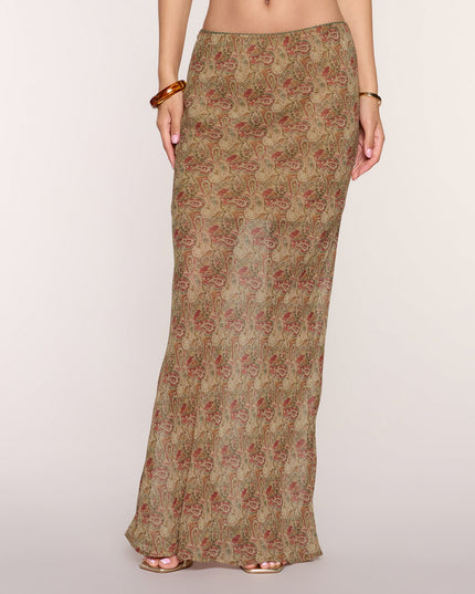 Paisley Mood Chiffon Maxi Skirt