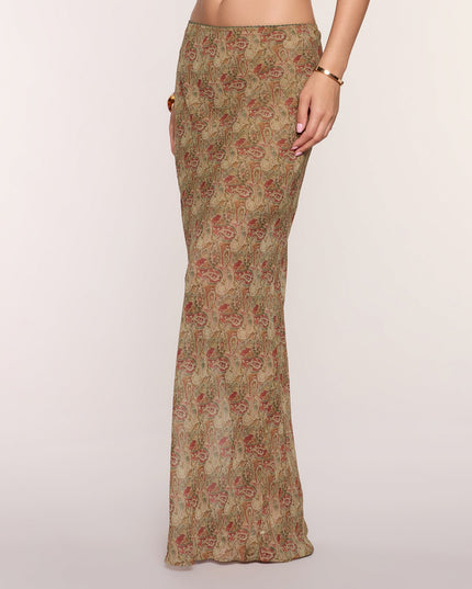 Paisley Mood Chiffon Maxi Skirt