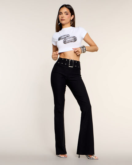Flare Affair Belted High-Rise Pants