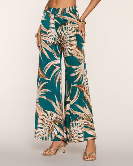 Palm Print Daydream Wide-Leg Pants