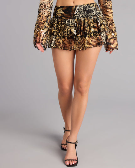 Wild Card Plans Ruffle Lace Mini Skort