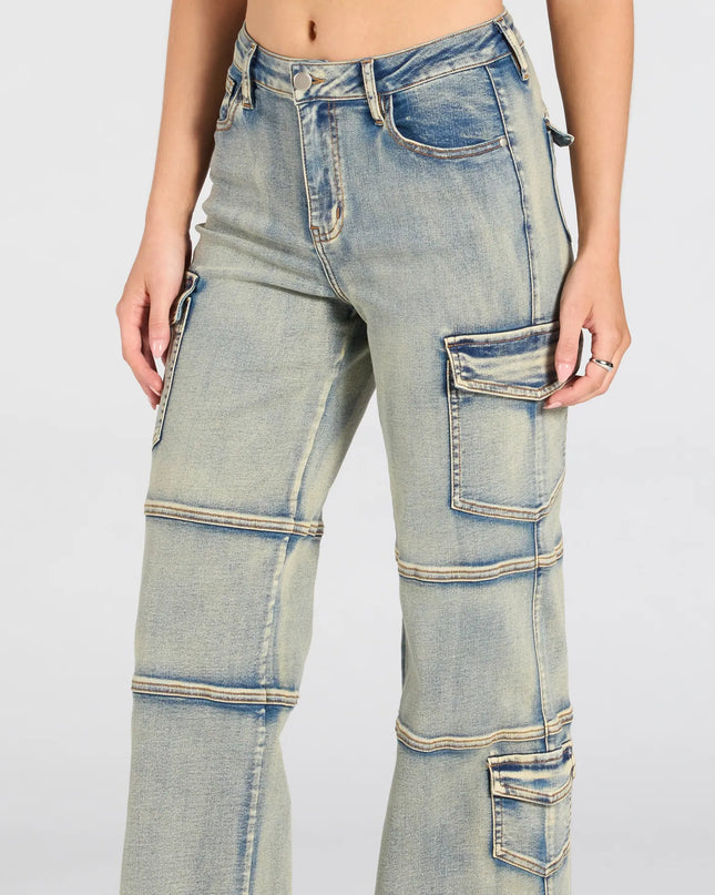 Cutie In Cargo High-Rise Denim Jeans