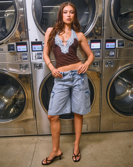 Casual Plans Denim Cargo Jorts