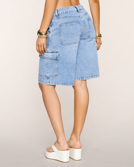 Casual Plans Denim Cargo Jorts