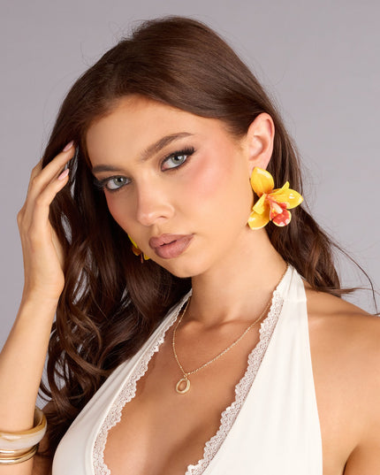 Tropical Soiree Flower Earrings