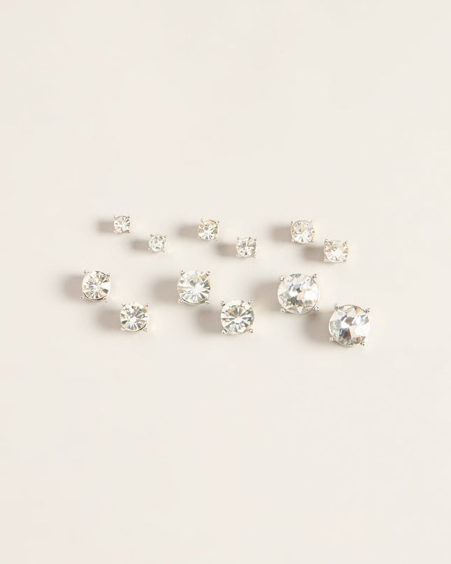 Spark It Up Rhinestone Stud Earring Six Pack