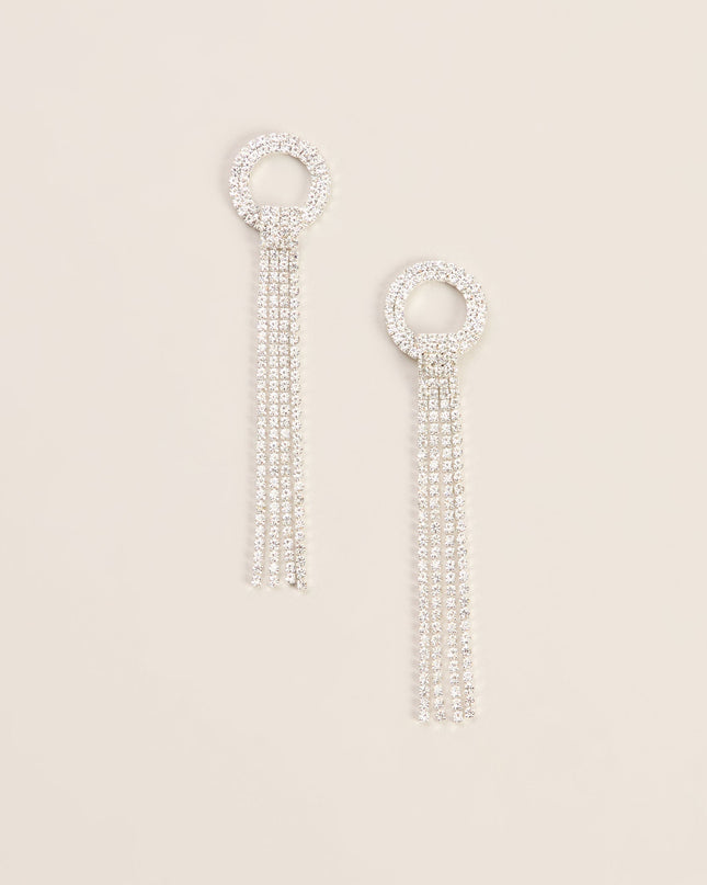 Fringe Benefits Rhinestone Earrings