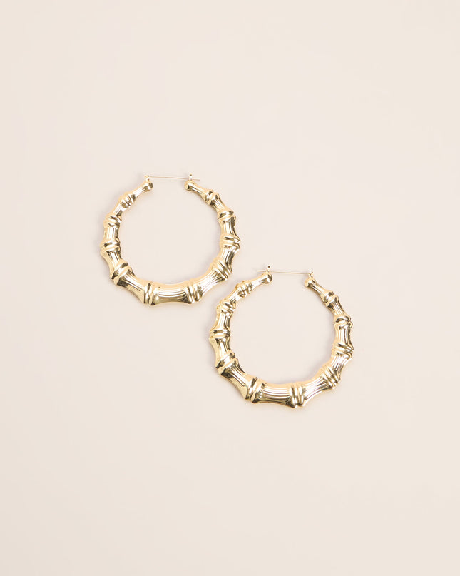 Booked And Bold Bamboo Hoop Earrings