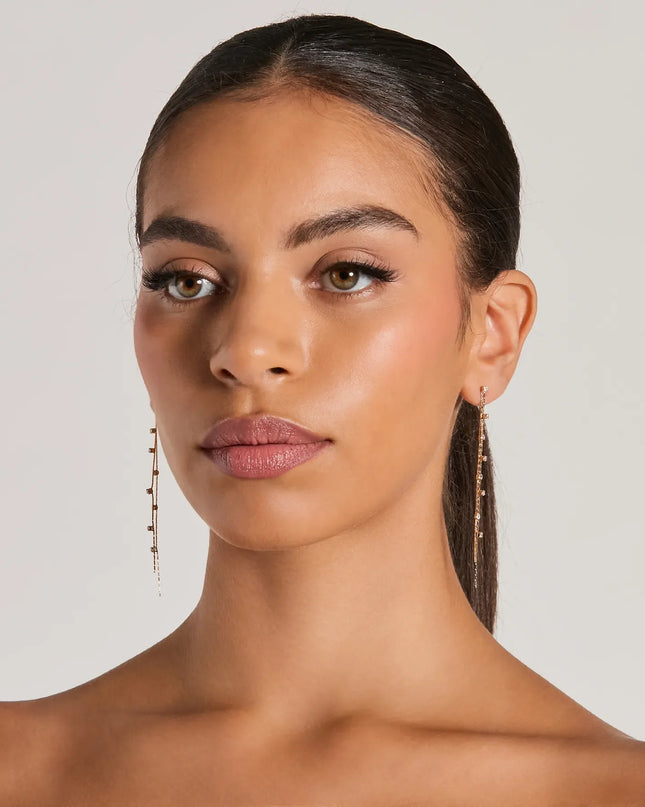 Dainty Glamour Rhinestone Linear Earrings