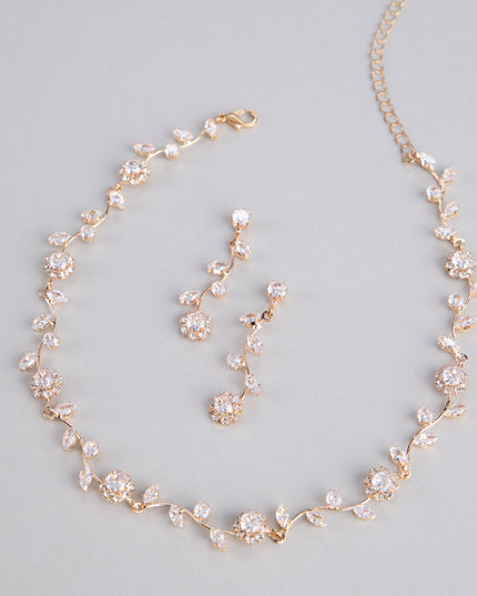 Floral Beauty Necklace And Earrings Set