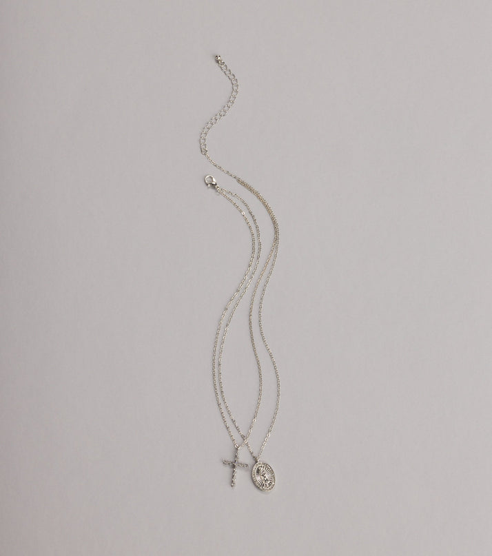 Dainty Blessings Cross Pendant Necklace