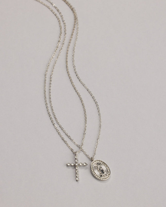 Dainty Blessings Cross Pendant Necklace