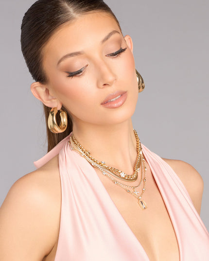 Effortlessly Bold Layered Rhinestone Chain Necklace