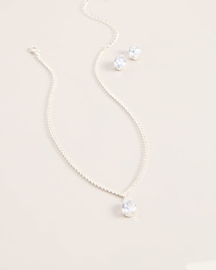 Teardrop Shine Necklace And Earrings Set