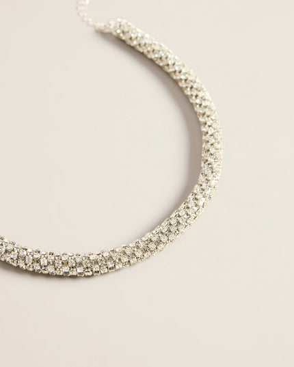 Wrapped In Shine Rhinestone Collar Necklace
